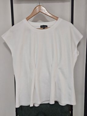 White Cap-Sleeve Tee
